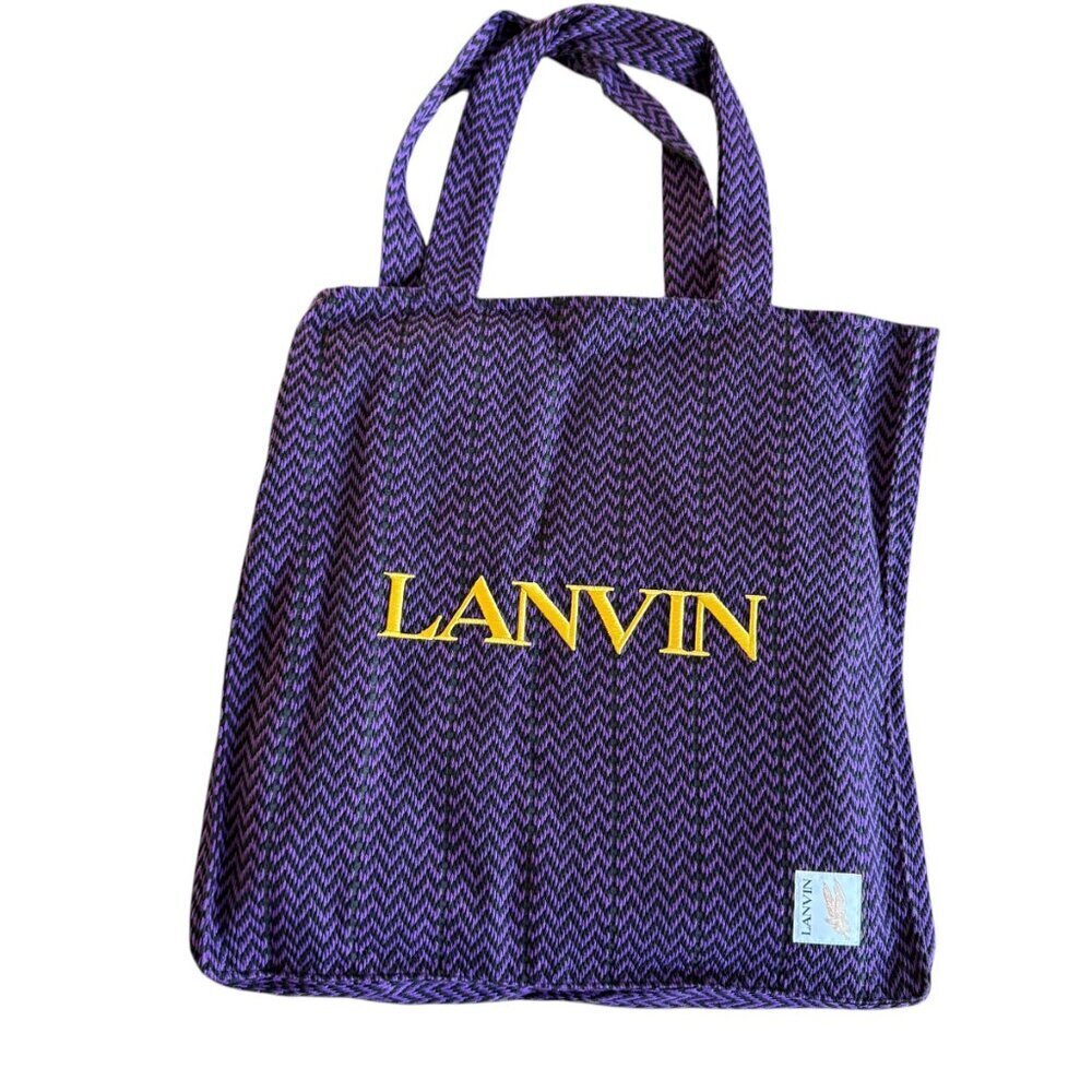Lanvin Fabric Tote Bag, X Future Curb Cotton, Purple Black, Medium - Picture 5 of 16